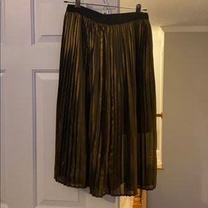 Holiday gold midi skirt
